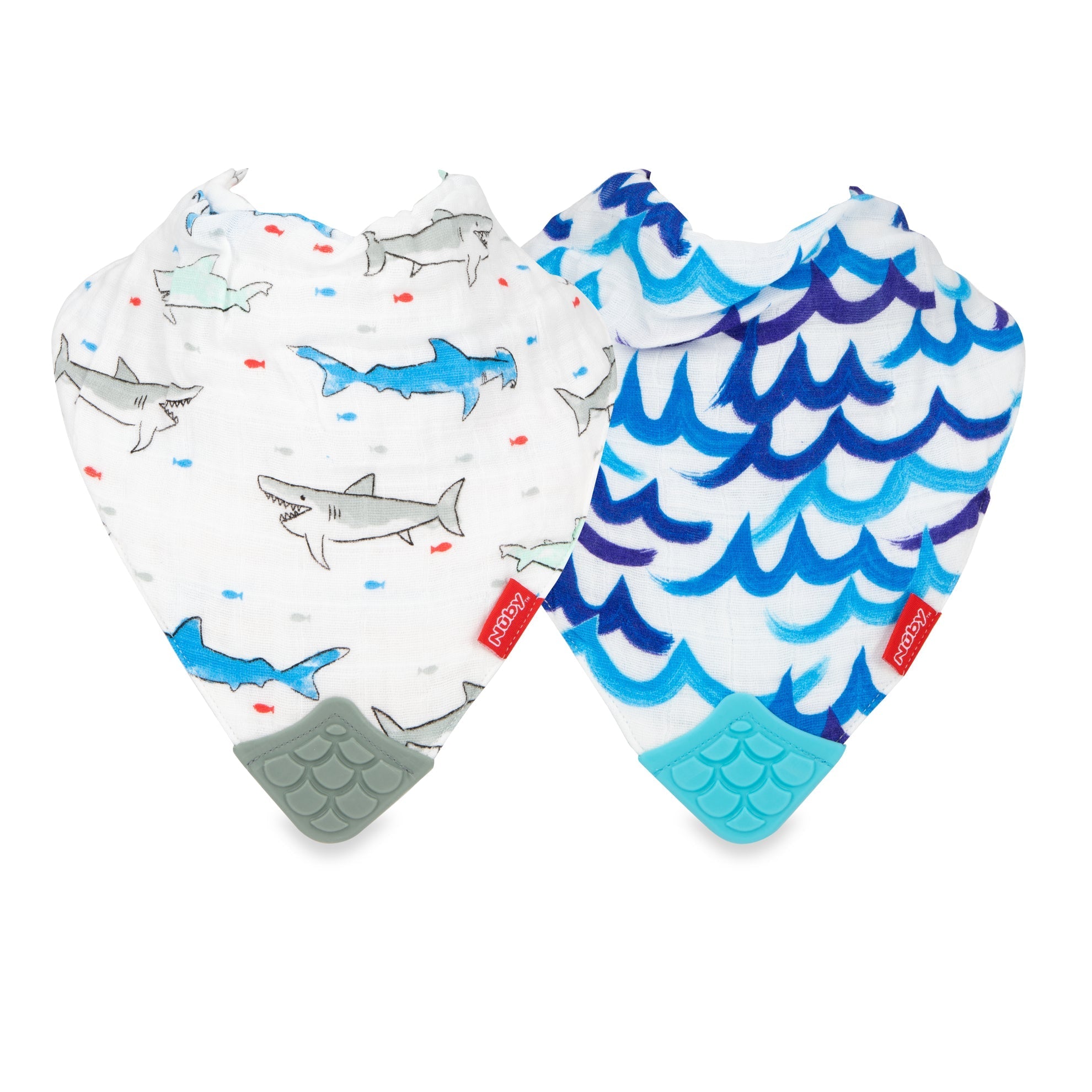 100% Natural Cotton Muslin Teething Bib (2 Pack)