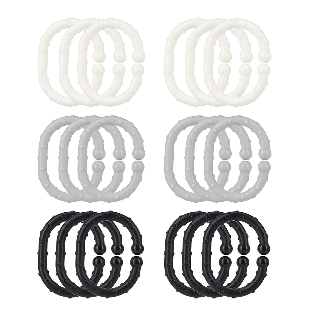 Linkables Teething Toys - Black, Grey, & White - 18 pack