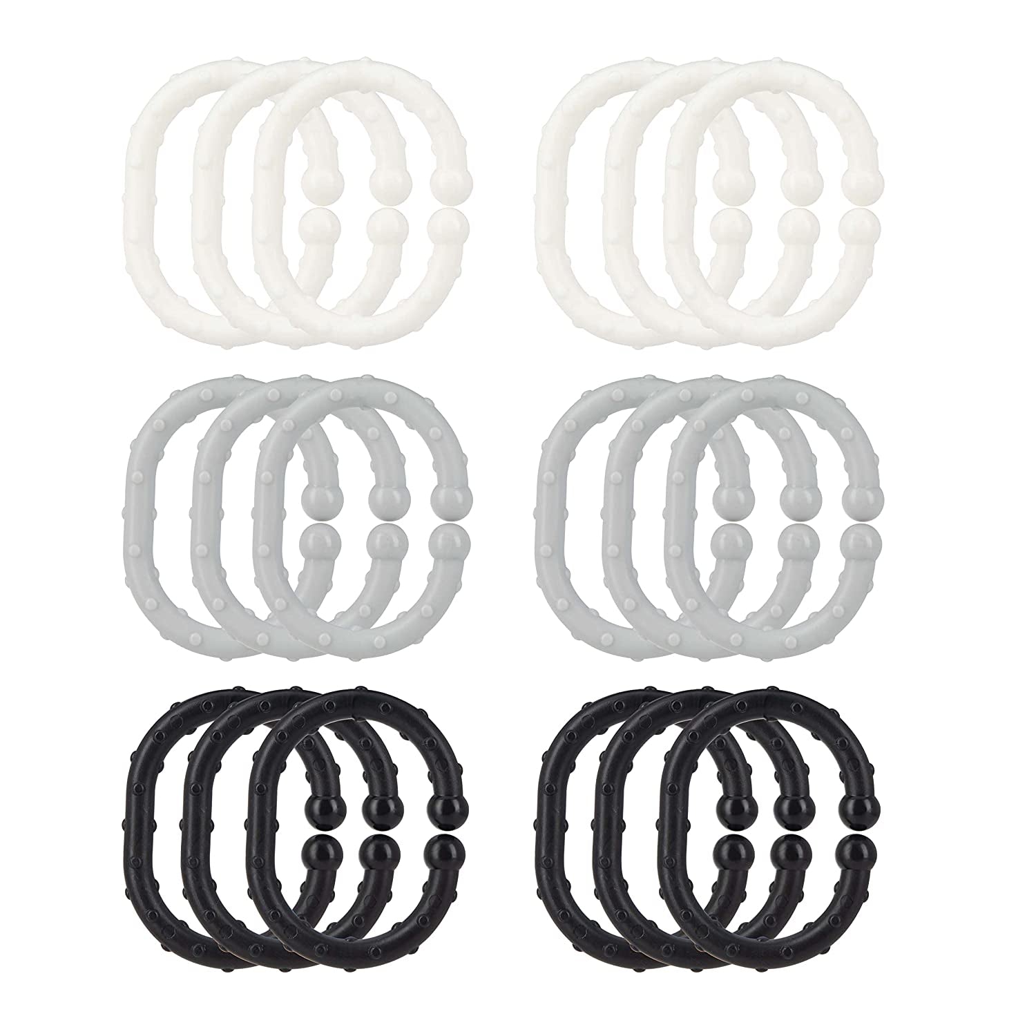 Linkables Teething Toys - Black, Grey, & White - 18 pack